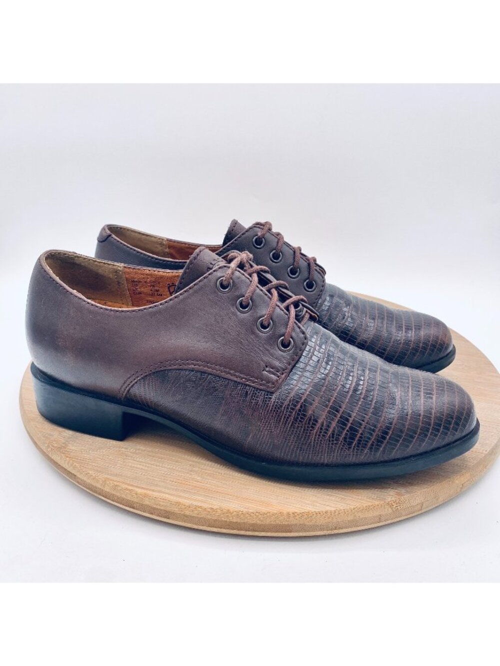 Ariat Shoes Womens 7 Brown Leather Lace Up Oxfords Western Cowgirl